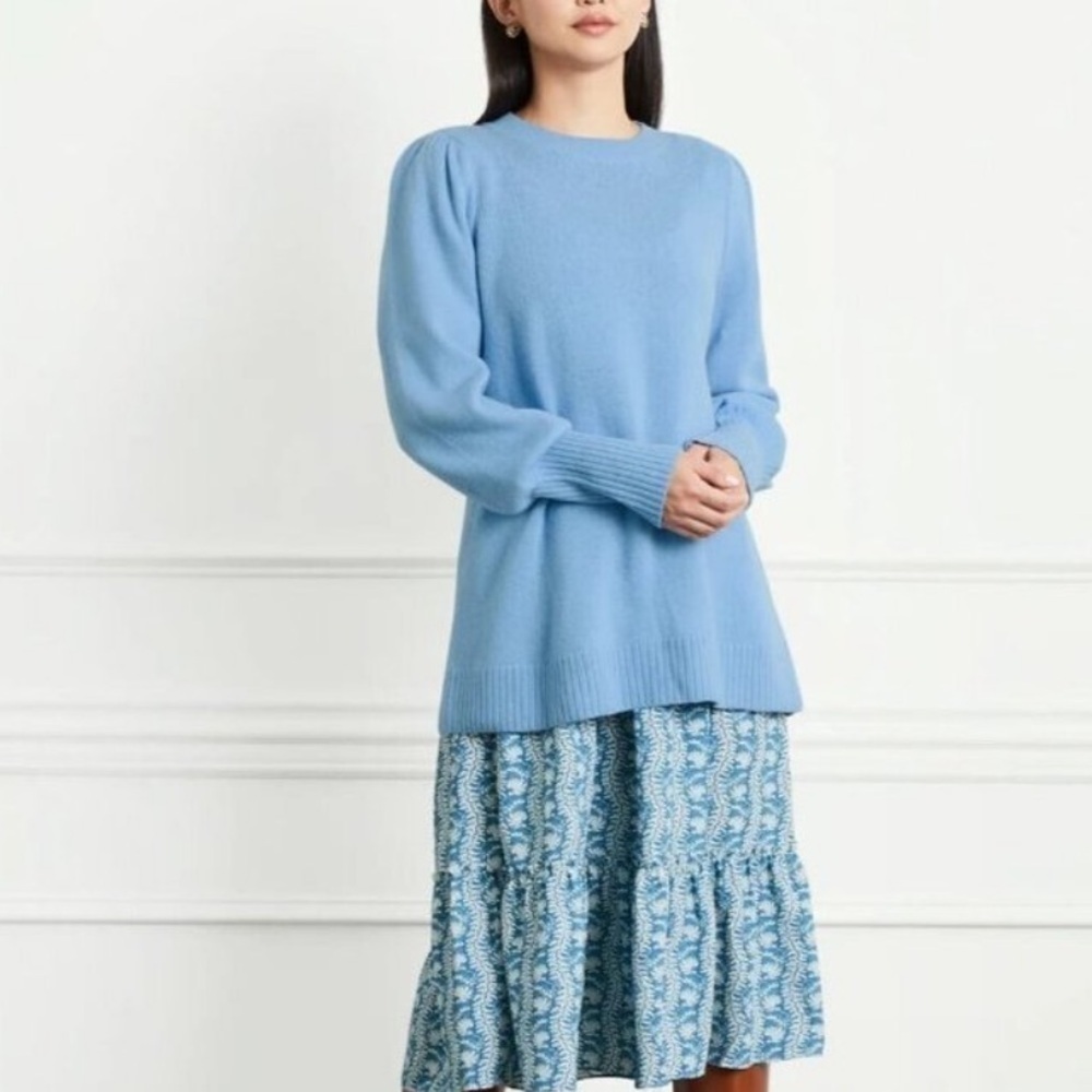 New Hill House Silvia Sweater Vista Blue Merino Wool